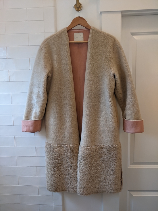 Zara Jackets & Blazers - Zara Basic Tan Faux Fur Shearling Coat